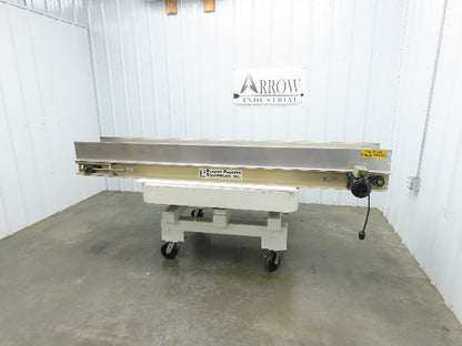 Plastic Process 16"x 8'L Slider Bed Conveyor 12"Belt 115V Direct Drive 19FPM