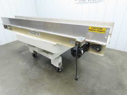 Plastic Process 16"x 8'L Slider Bed Conveyor 12"Belt 115V Direct Drive 19FPM