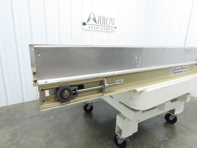 Plastic Process 16"x 8'L Slider Bed Conveyor 12"Belt 115V Direct Drive 19FPM