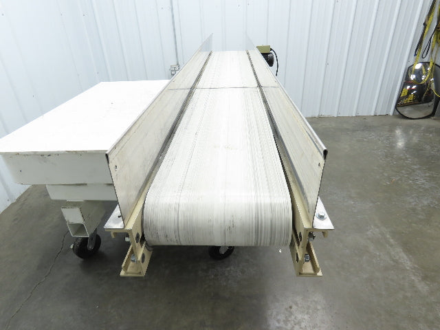 Plastic Process 16"x 8'L Slider Bed Conveyor 12"Belt 115V Direct Drive 19FPM