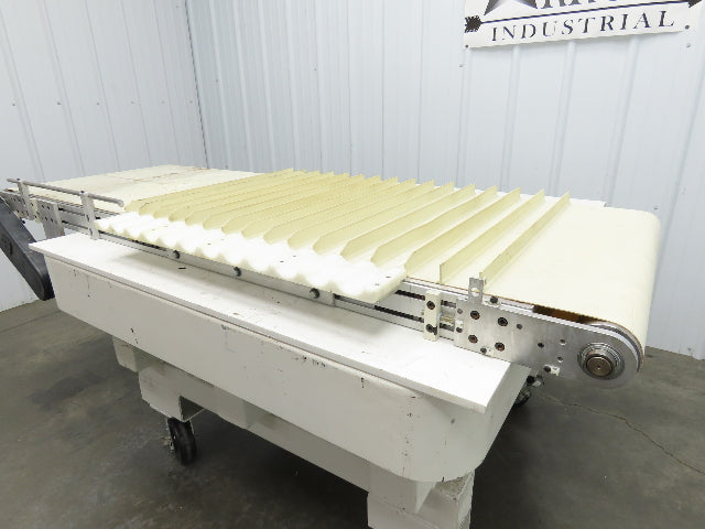 26"x 75"L Cleated Belt Conveyor 370 FPM High Speed Belt Drive .5Hp 230/460V 3PH