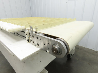 26"x 75"L Cleated Belt Conveyor 370 FPM High Speed Belt Drive .5Hp 230/460V 3PH