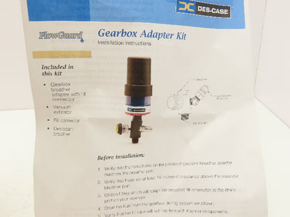 DES-CASE GAB102V22 Gearbox Adapter Kit w/ 3/4" & 1" No-Spill NPT Quick Connects