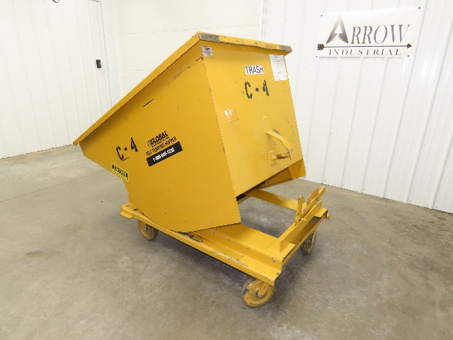 Wright 10077 1 YD Self Dumping Hopper 6000lbs Trash Recycling 10g Bin Casters