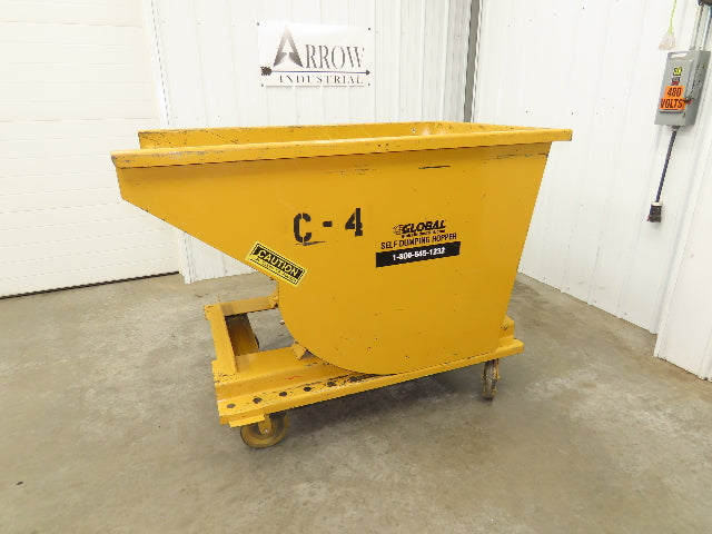 Wright 10077 1 YD Self Dumping Hopper 6000lbs Trash Recycling 10g Bin Casters