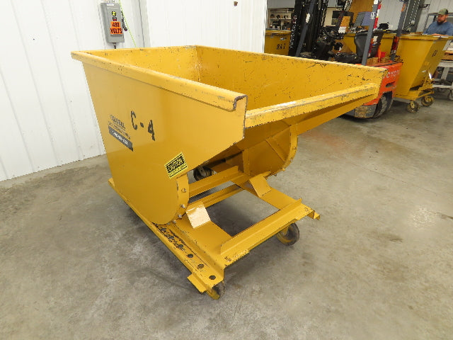 Wright 10077 1 YD Self Dumping Hopper 6000lbs Trash Recycling 10g Bin Casters