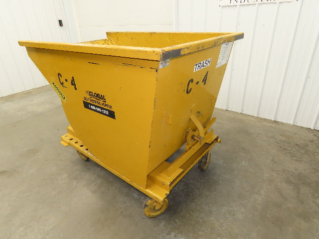 Wright 10077 1 YD Self Dumping Hopper 6000lbs Trash Recycling 10g Bin Casters
