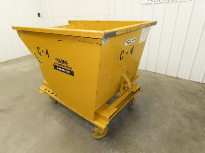 Wright 10077 1 YD Self Dumping Hopper 6000lbs Trash Recycling 10g Bin Casters