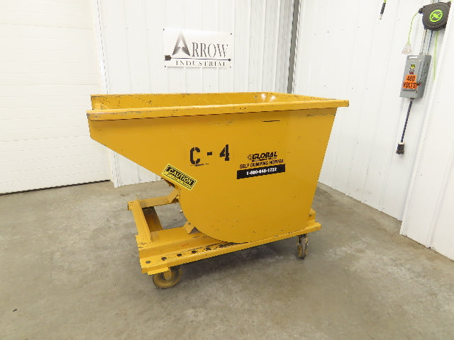 Wright 10077 1 YD Self Dumping Hopper 6000lbs Trash Recycling 10g Bin Casters