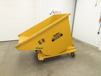 Global 10077 1 YD Self Dumping Hopper 6000lbs Trash Recycling 10g Bin Casters