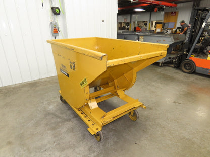 Global 10077 1 YD Self Dumping Hopper 6000lbs Trash Recycling 10g Bin Casters