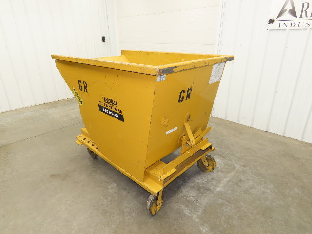 Global 10077 1 YD Self Dumping Hopper 6000lbs Trash Recycling 10g Bin Casters