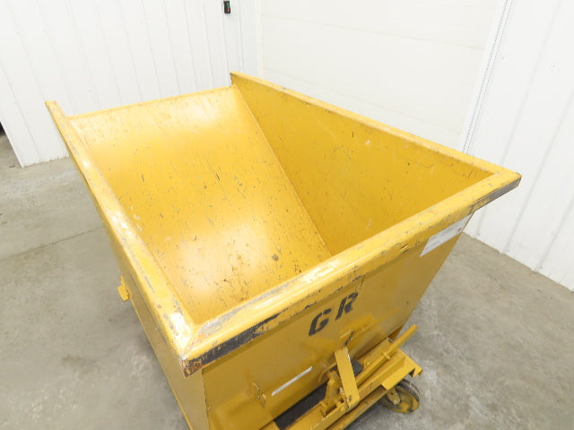 Global 10077 1 YD Self Dumping Hopper 6000lbs Trash Recycling 10g Bin Casters