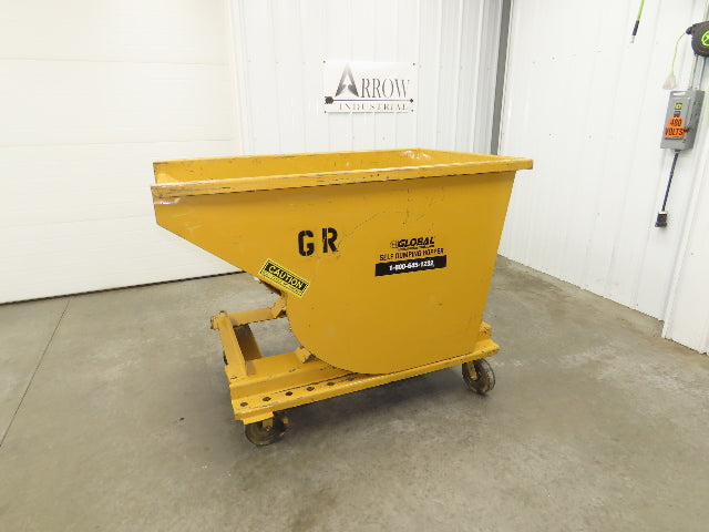 Global 10077 1 YD Self Dumping Hopper 6000lbs Trash Recycling 10g Bin Casters