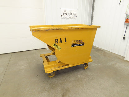 Global 10077 1 YD Self Dumping Hopper 6000lbs Trash Recycling 10g Bin Casters