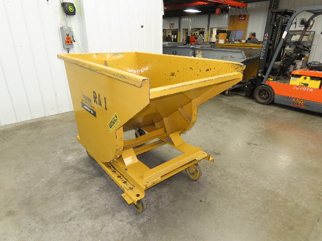 Global 10077 1 YD Self Dumping Hopper 6000lbs Trash Recycling 10g Bin Casters