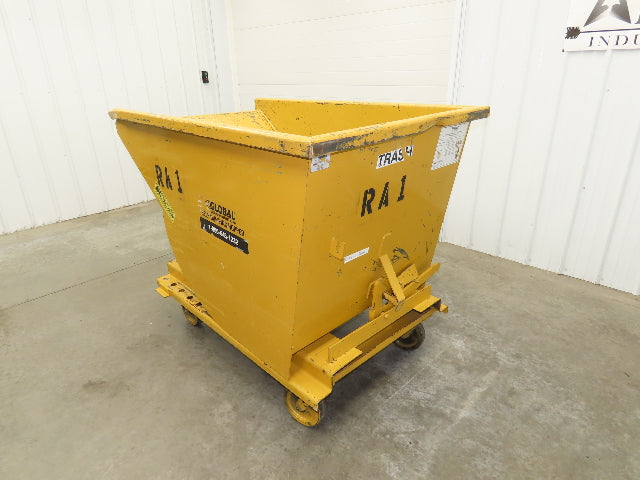 Global 10077 1 YD Self Dumping Hopper 6000lbs Trash Recycling 10g Bin Casters