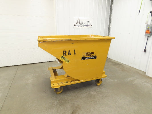 Global 10077 1 YD Self Dumping Hopper 6000lbs Trash Recycling 10g Bin Casters