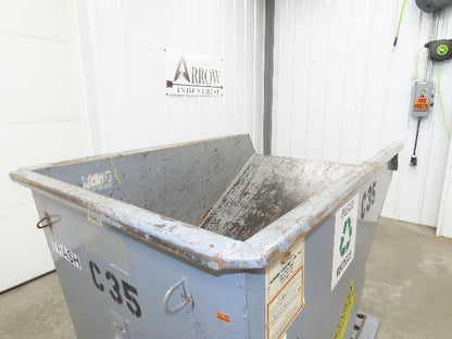 Meco 1 YD Self Dumping Hopper 6000lbs Trash Recycling 10g Bin Casters