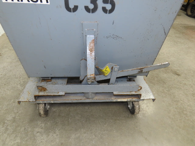 Meco 1 YD Self Dumping Hopper 6000lbs Trash Recycling 10g Bin Casters