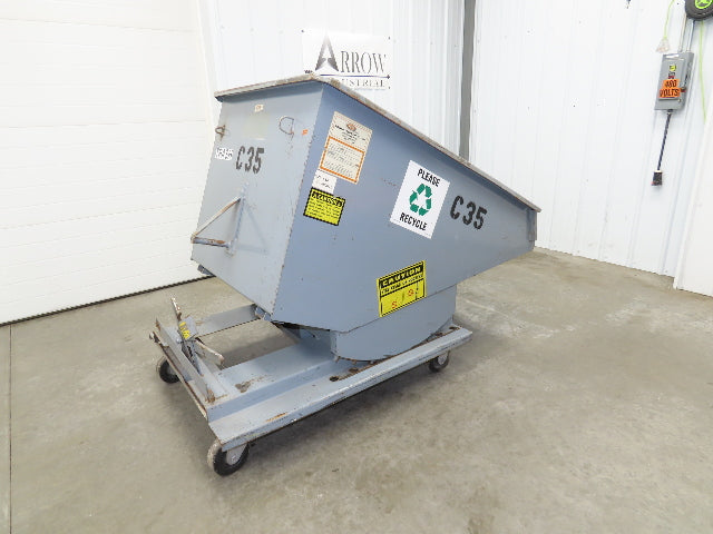 Meco 1 YD Self Dumping Hopper 6000lbs Trash Recycling 10g Bin Casters