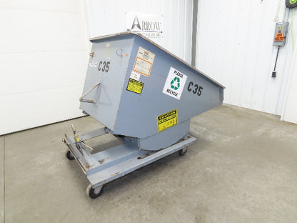Meco 1 YD Self Dumping Hopper 6000lbs Trash Recycling 10g Bin Casters
