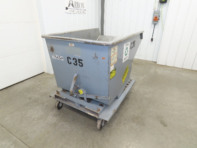Meco 1 YD Self Dumping Hopper 6000lbs Trash Recycling 10g Bin Casters