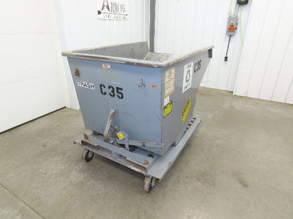 Meco 1 YD Self Dumping Hopper 6000lbs Trash Recycling 10g Bin Casters