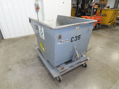 Meco 1 YD Self Dumping Hopper 6000lbs Trash Recycling 10g Bin Casters