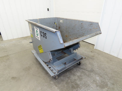 Meco 1 YD Self Dumping Hopper 6000lbs Trash Recycling 10g Bin Casters