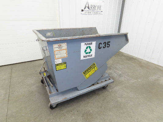 Meco 1 YD Self Dumping Hopper 6000lbs Trash Recycling 10g Bin Casters