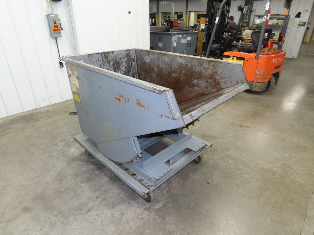 Meco 1 YD Self Dumping Hopper 6000lbs Trash Recycling 10g Bin Casters