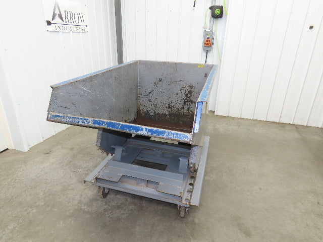 Meco 1 YD Self Dumping Hopper 6000lbs Trash Recycling 10g Bin Casters