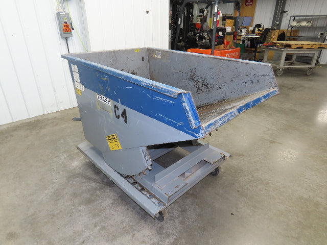 Meco 1 YD Self Dumping Hopper 6000lbs Trash Recycling 10g Bin Casters