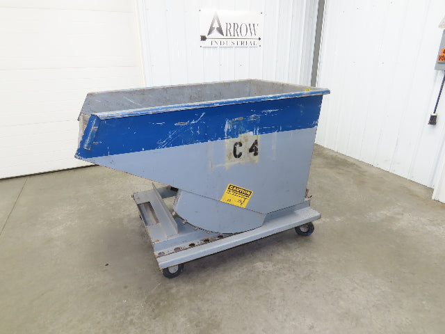 Meco 1 YD Self Dumping Hopper 6000lbs Trash Recycling 10g Bin Casters