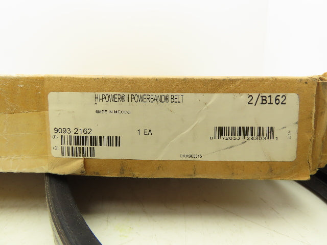 Gates 2/B162 Hi-Power Banded V-Belt 2 Bands B Section 162" Length EPDM Fiber