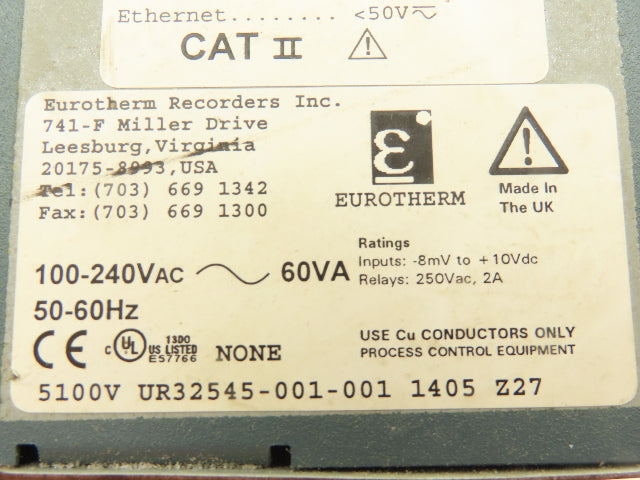 Eurotherm Chessell 5100V Video Graphics Recorder Operator HMI UR32545-001-001
