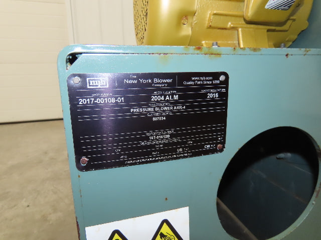 New York Blower ARR-4 Pressure Blower 5Hp 3480RPM 230/460V Aluminum Wheel 2004
