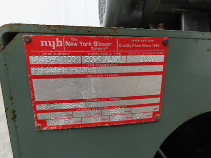 New York Blower ARR-4 Pressure Blower 5Hp 3460RPM 230/460V Aluminum Wheel 2004