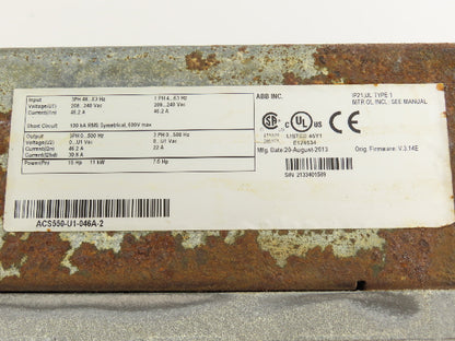 ABB ACS550-U1-046A-2 VFD AC Drive 7.5/15Hp 240V 1 Or 3Ph Input 3 Phase Output