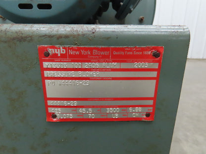 New York Blower 2406 ALM High Pressure Blower 3Hp 3510RPM 230/460V 3Ph 425CFM