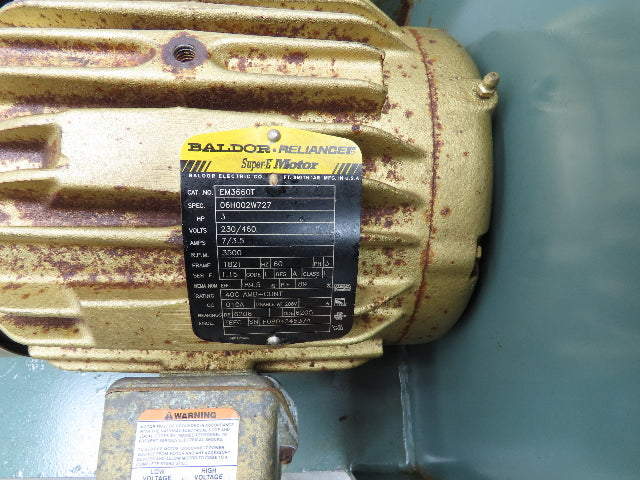 New York Blower 1704 ALUM High Pressure Blower 3Hp 3510RPM 230/460V 3Ph 300CFM