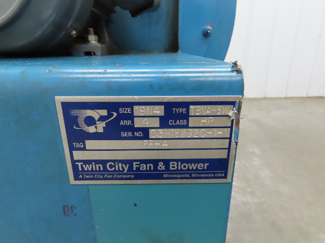 Twin City Fan 19N4 High Pressure Blower 3Hp 3480RPM 230/460V 3Ph ARR 4