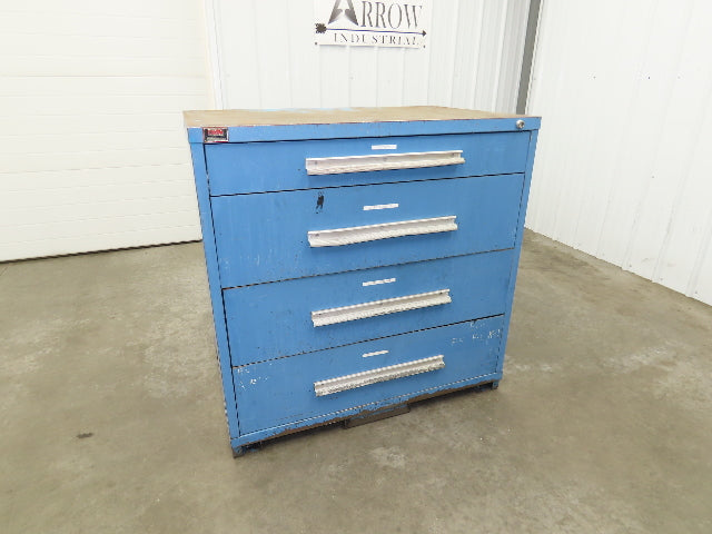 Lyon Tool Cabinet Chest 4 Drawer 28x45x44" Gray Lista Stanley Vidmar Rough