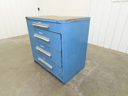 Lyon Tool Cabinet Chest 4 Drawer 28x45x44" Gray Lista Stanley Vidmar Rough