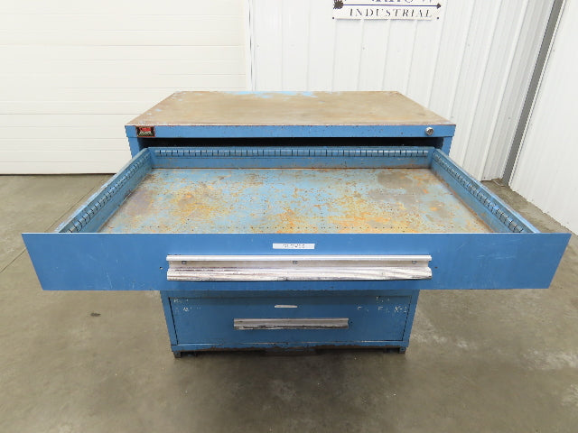 Lyon Tool Cabinet Chest 4 Drawer 28x45x44" Gray Lista Stanley Vidmar Rough