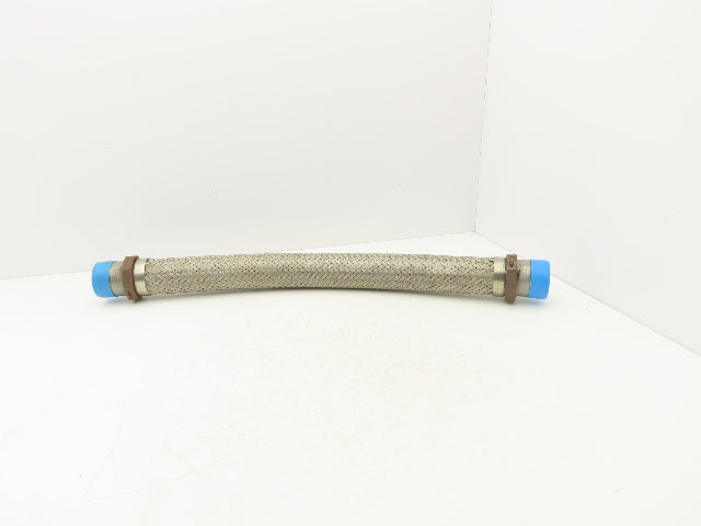 2" Braided Stainless Flex Hose 2" NPT Male Ends X 30" Length 3" Welded Nut