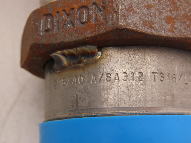 2" Braided Stainless Flex Hose 2" NPT Male Ends X 30" Length 3" Welded Nut