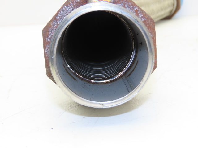2" Braided Stainless Flex Hose 2" NPT Male Ends X 30" Length 3" Welded Nut