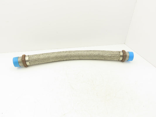 2" Braided Stainless Flex Hose 2" NPT Male Ends X 30" Length 3" Welded Nut